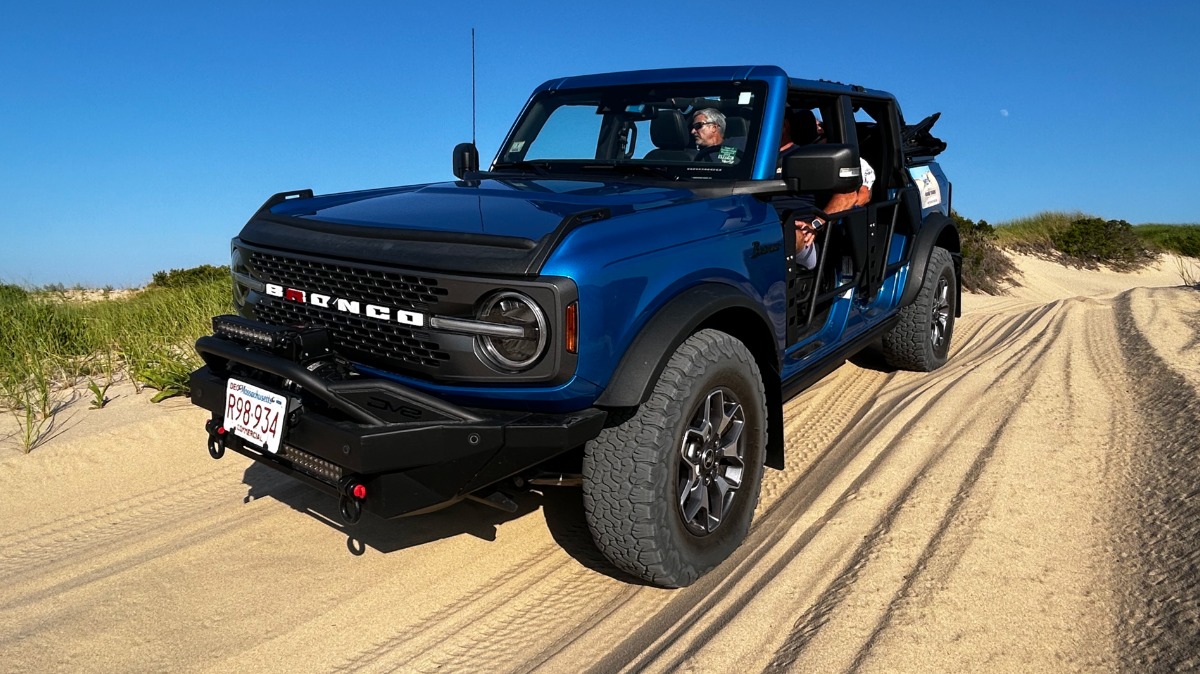 Ford Bronco on dune road